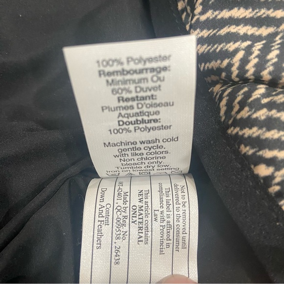 J Crew Womens Size XS Tan Black Herringbone Printed Down Puffer Vest NWT - Picture 9 of 10